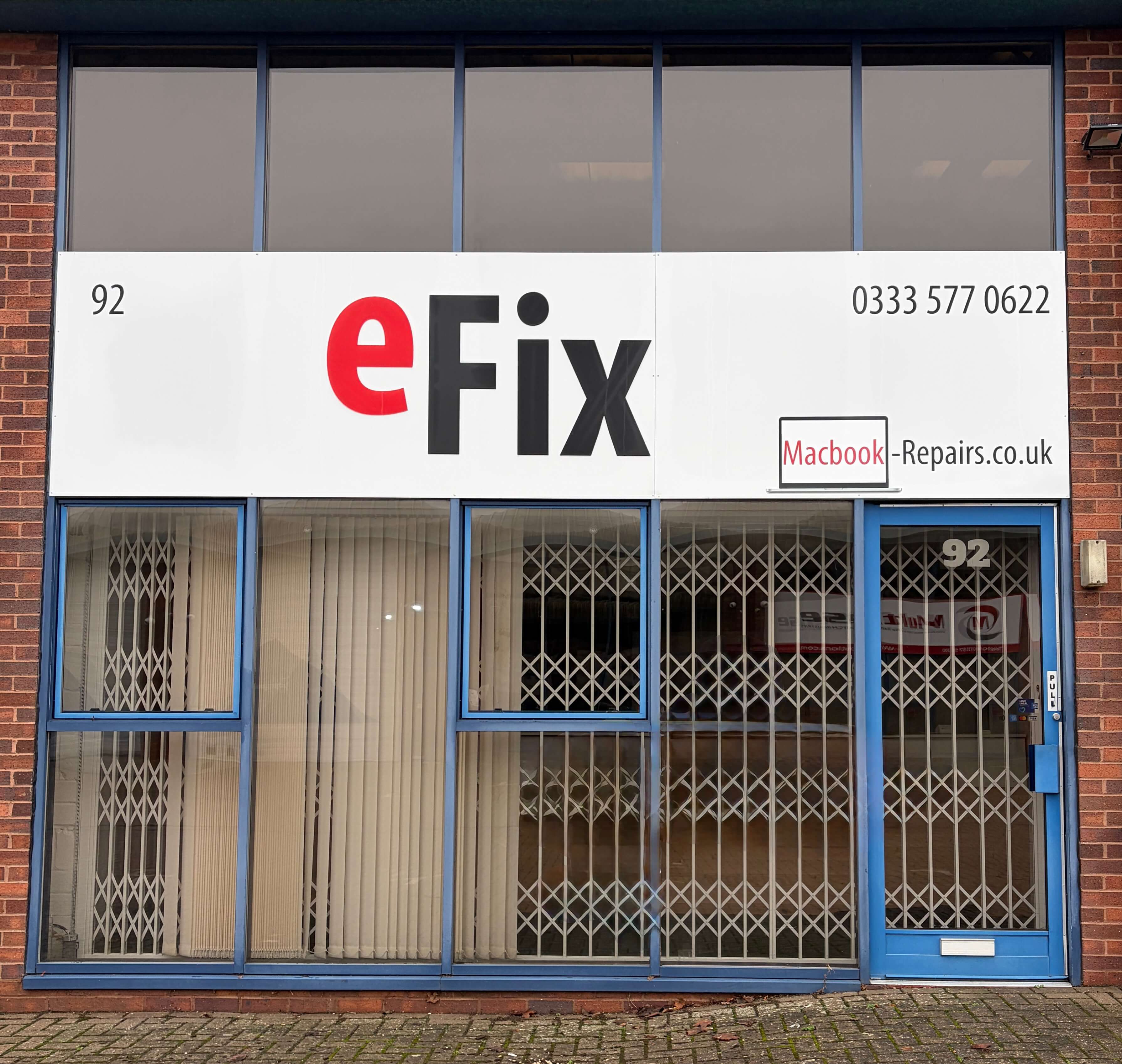 Front exterior of eFix Ltd, based in Werrington, Peterborough